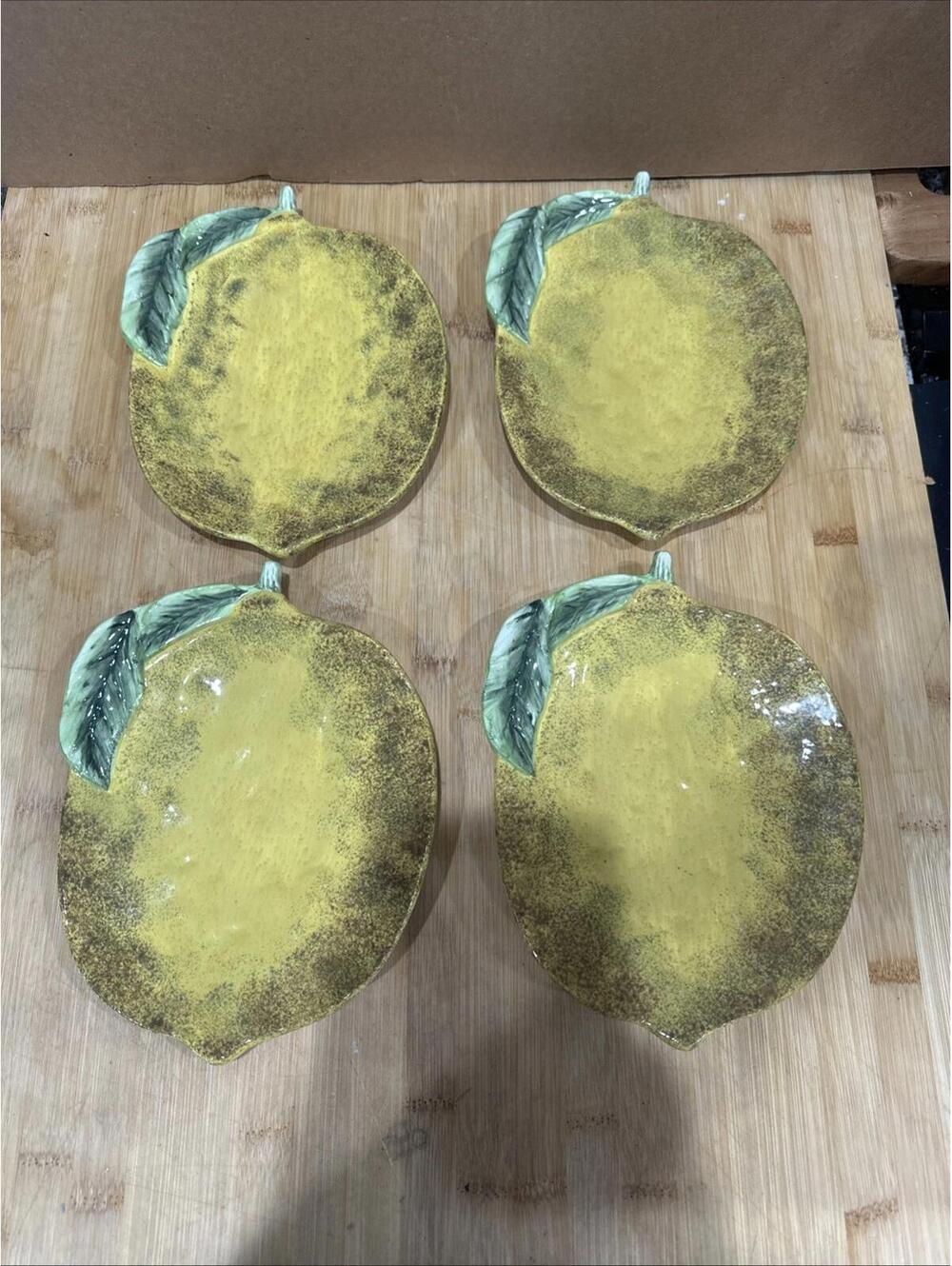 VTG Lot of 4 Raymond Waites Certified International Lemon Shaped Fruit Plates *